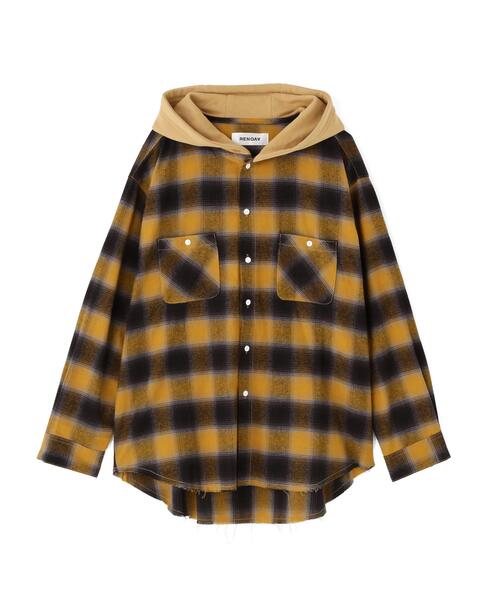 B'2nd（ビーセカンド）の「RENOVA/レノバ CUT SEAM HOODED SHIRTS（シャツ/ブラウス・メンズ・ブラック/ブルー/ベージュ・1/3）」の12枚目の写真