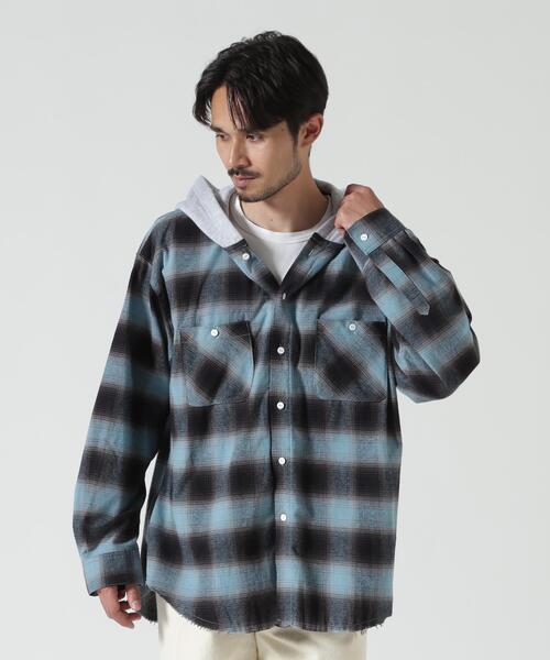 B'2nd（ビーセカンド）の「RENOVA/レノバ CUT SEAM HOODED SHIRTS（シャツ/ブラウス・メンズ・ブラック/ブルー/ベージュ・1/3）」の14枚目の写真