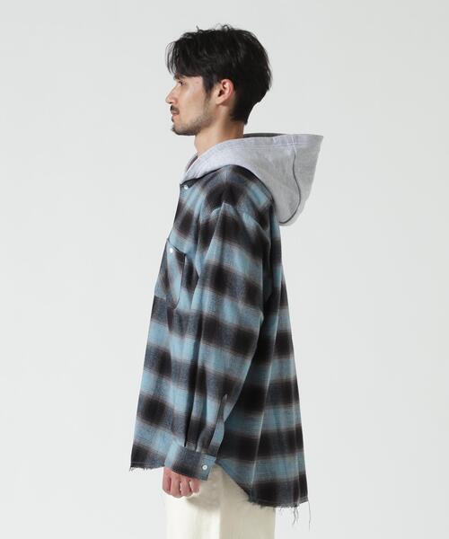 B'2nd（ビーセカンド）の「RENOVA/レノバ CUT SEAM HOODED SHIRTS（シャツ/ブラウス・メンズ・ブラック/ブルー/ベージュ・1/3）」の16枚目の写真