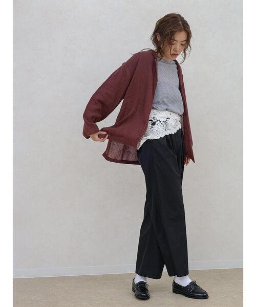 FIKA.(フィーカ)の「Linen cotton tailored jacket(テーラードジャケット・レディース・ブラック/ライトブルー/ベージュ/エンジ・MEDIUM)」の16枚目の写真