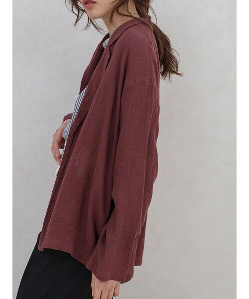 FIKA.(フィーカ)の「Linen cotton tailored jacket(テーラードジャケット・レディース・ブラック/ライトブルー/ベージュ/エンジ・MEDIUM)」の19枚目の写真