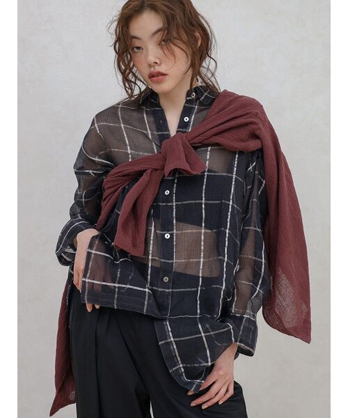 FIKA.(フィーカ)の「Linen cotton tailored jacket(テーラードジャケット・レディース・ブラック/ライトブルー/ベージュ/エンジ・MEDIUM)」の20枚目の写真