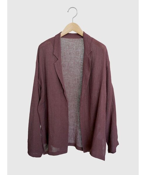 FIKA.(フィーカ)の「Linen cotton tailored jacket(テーラードジャケット・レディース・ブラック/ライトブルー/ベージュ/エンジ・MEDIUM)」の8枚目の写真