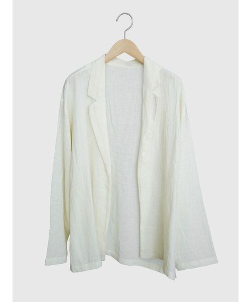 FIKA.(フィーカ)の「Linen cotton tailored jacket(テーラードジャケット・レディース・ブラック/ライトブルー/ベージュ/エンジ・MEDIUM)」の6枚目の写真