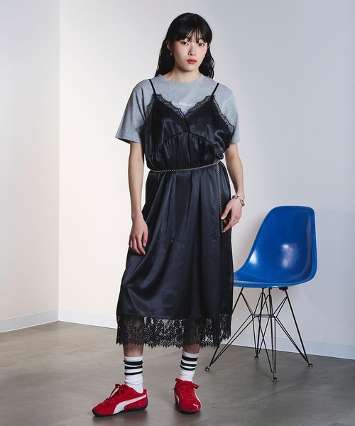 OKIRAKU（オキラク）の「(OKIRAKU×ROSEBUD)3WAY CAMI DRESS AND LOGO TEE SET（ワンピース・レディース・ブラック/ベージュ・ONE SIZE）」の11枚目の写真
