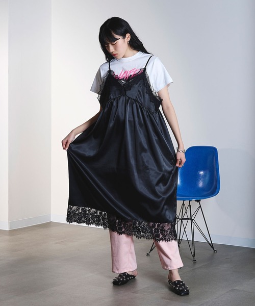 OKIRAKU（オキラク）の「(OKIRAKU×ROSEBUD)3WAY CAMI DRESS AND LOGO TEE SET（ワンピース・レディース・ブラック/ベージュ・ONE SIZE）」の15枚目の写真