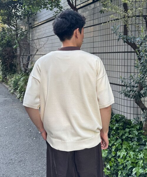CIAOPANIC（チャオパニック）の「フェイクレイヤードニットポロシャツ（ポロシャツ・レディース・アイボリー/ネイビー/チャコールグレー・LARGE/MEDIUM）」の6枚目の写真