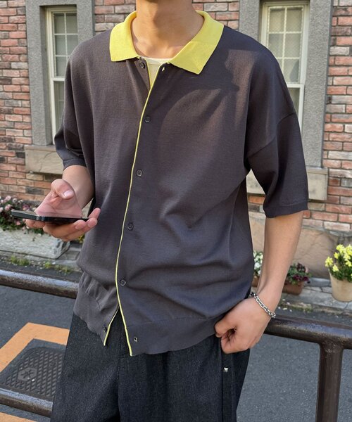 CIAOPANIC（チャオパニック）の「フェイクレイヤードニットポロシャツ（ポロシャツ・レディース・アイボリー/ネイビー/チャコールグレー・LARGE/MEDIUM）」の16枚目の写真