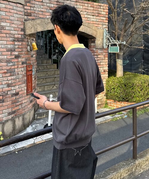 CIAOPANIC（チャオパニック）の「フェイクレイヤードニットポロシャツ（ポロシャツ・レディース・アイボリー/ネイビー/チャコールグレー・LARGE/MEDIUM）」の17枚目の写真