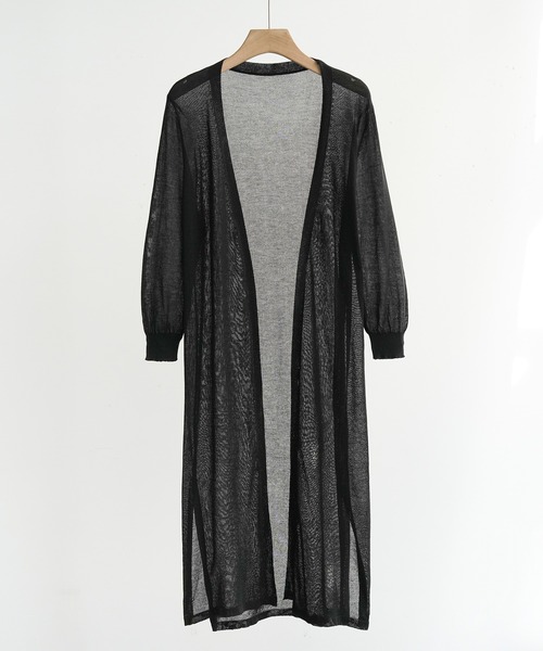 Forcement(フォースメント)の「軽やかな透け感で上品に決まる夏服シアーUVカットカーデ(カーディガン/ボレロ・レディース・ブラック/ホワイト/ベージュ・FREE)」の19枚目の写真