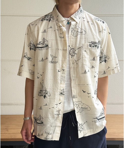 BANANA REPUBLIC FACTORY STORE(バナナリパブリック ファクトリーストア)の「BANANA REPUBLIC FACTORY STORE スタンダードフィット シアサッカーシャツ(シャツ/ブラウス・メンズ・ブルー/ネイビー/ホワイト/ホワイト系その他/ブルー系その他/ベージュ・M/S/XL/L)」の5枚目の写真
