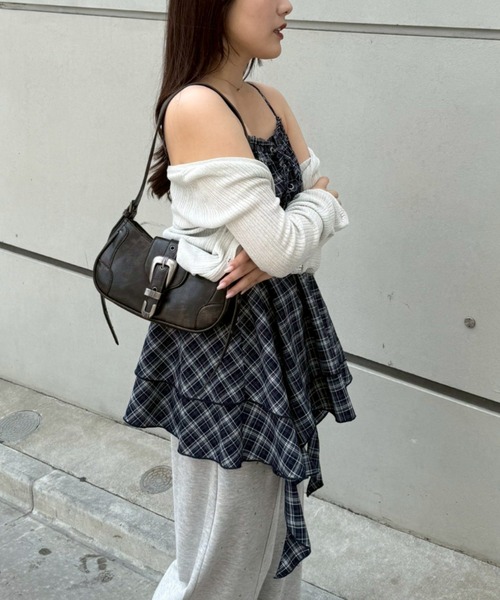 continuer de NICE CLAUP（コンティニューデナイスクラップ）の「レースアップキャミチュニック（シャツ/ブラウス・レディース・オフホワイト/ピンク/ネイビー/その他11/ドット・FREE）」の10枚目の写真
