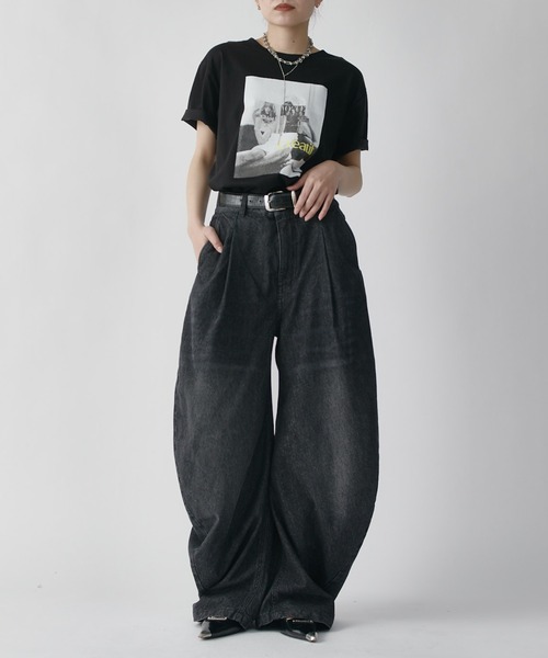 Lui's(ルイス)の「ドレープカーブデニムパンツ(デニムパンツ・レディース・ブラック/ブルー・36/38)」の7枚目の写真