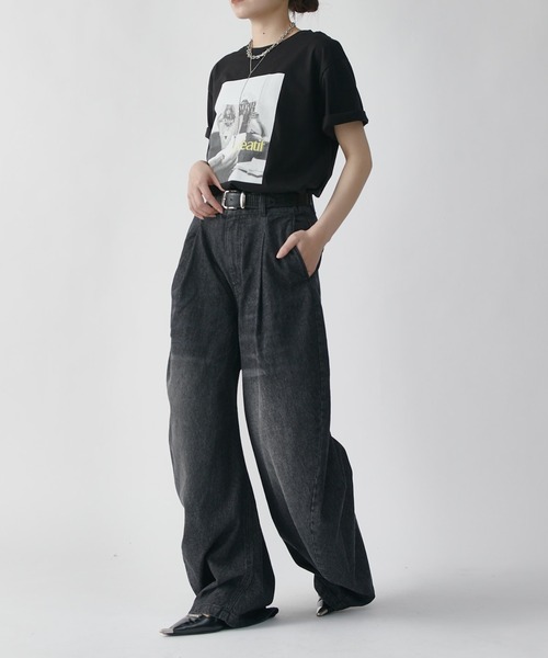 Lui's(ルイス)の「ドレープカーブデニムパンツ(デニムパンツ・レディース・ブラック/ブルー・36/38)」の8枚目の写真
