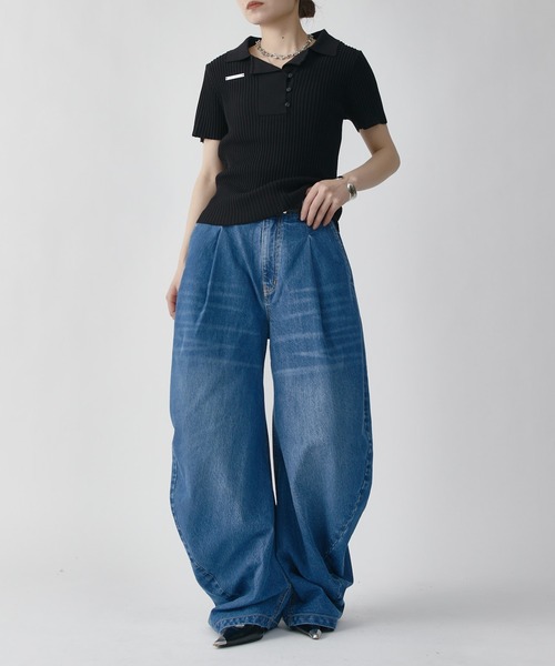 Lui's(ルイス)の「ドレープカーブデニムパンツ(デニムパンツ・レディース・ブラック/ブルー・36/38)」の18枚目の写真