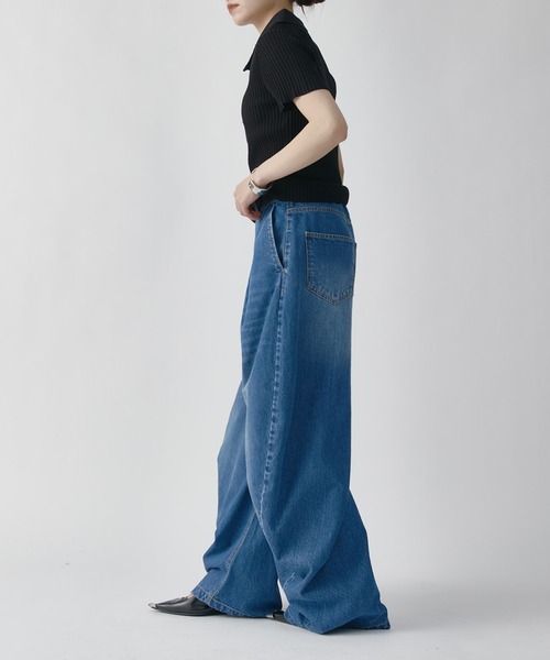 Lui's(ルイス)の「ドレープカーブデニムパンツ(デニムパンツ・レディース・ブラック/ブルー・36/38)」の20枚目の写真
