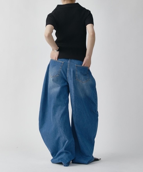 Lui's(ルイス)の「ドレープカーブデニムパンツ(デニムパンツ・レディース・ブラック/ブルー・36/38)」の21枚目の写真