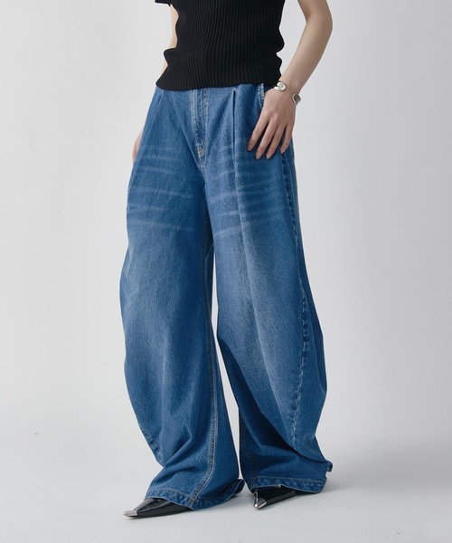 Lui's(ルイス)の「ドレープカーブデニムパンツ(デニムパンツ・レディース・ブラック/ブルー・36/38)」の13枚目の写真