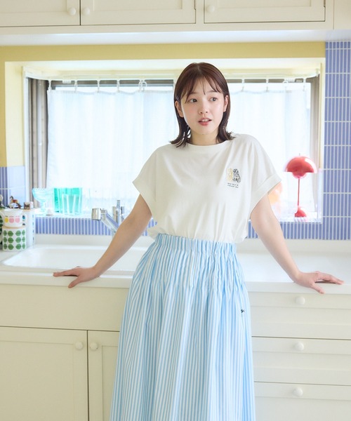 meeny miny(ミーニーマイニー)の「【メゾンテリア】ふわふわメレンゲワンちゃんTシャツ(Tシャツ/カットソー・レディース・グレイッシュベージュ/チャコールグレー/ホワイト・S-M/M-L)」の14枚目の写真