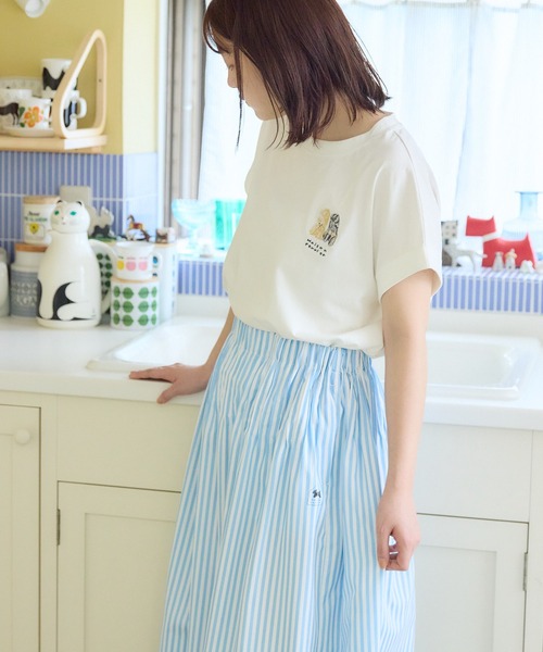 meeny miny(ミーニーマイニー)の「【メゾンテリア】ふわふわメレンゲワンちゃんTシャツ(Tシャツ/カットソー・レディース・グレイッシュベージュ/チャコールグレー/ホワイト・S-M/M-L)」の15枚目の写真
