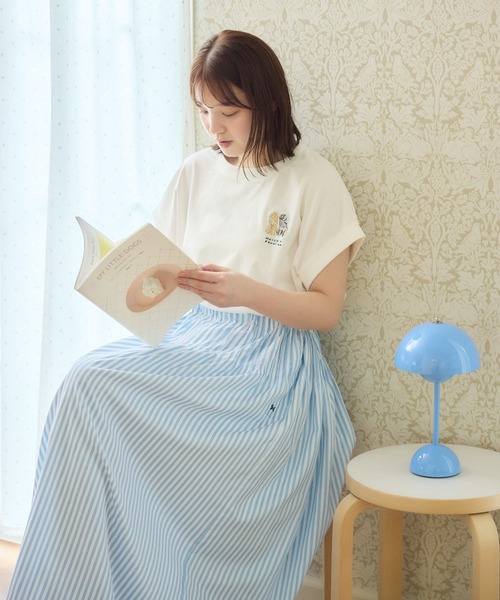 meeny miny(ミーニーマイニー)の「【メゾンテリア】ふわふわメレンゲワンちゃんTシャツ(Tシャツ/カットソー・レディース・グレイッシュベージュ/チャコールグレー/ホワイト・S-M/M-L)」の16枚目の写真