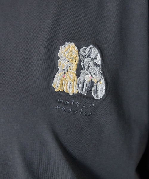 meeny miny(ミーニーマイニー)の「【メゾンテリア】ふわふわメレンゲワンちゃんTシャツ(Tシャツ/カットソー・レディース・グレイッシュベージュ/チャコールグレー/ホワイト・S-M/M-L)」の10枚目の写真