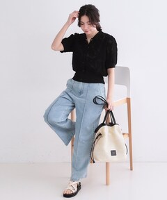 CLEL】Basic/Spray Rib Knit Short Sleeve Shirt Cardigan