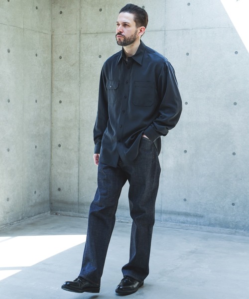 MR.OLIVE(ミスターオリーブ)の「T/R POWDER CLOTH / SERVICEMAN SHIRT /M263106(シャツ/ブラウス・メンズ・ブラック/ブラウン・SMALL/LARGE/MEDIUM)」の3枚目の写真