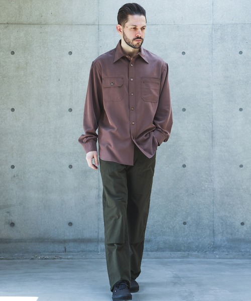MR.OLIVE(ミスターオリーブ)の「T/R POWDER CLOTH / SERVICEMAN SHIRT /M263106(シャツ/ブラウス・メンズ・ブラック/ブラウン・SMALL/LARGE/MEDIUM)」の6枚目の写真