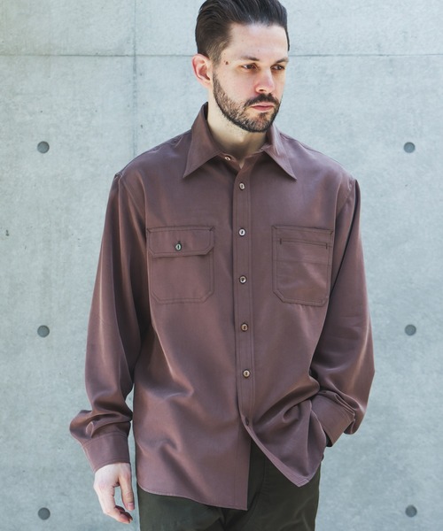 MR.OLIVE(ミスターオリーブ)の「T/R POWDER CLOTH / SERVICEMAN SHIRT /M263106(シャツ/ブラウス・メンズ・ブラック/ブラウン・SMALL/LARGE/MEDIUM)」の7枚目の写真