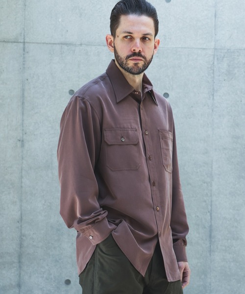 MR.OLIVE(ミスターオリーブ)の「T/R POWDER CLOTH / SERVICEMAN SHIRT /M263106(シャツ/ブラウス・メンズ・ブラック/ブラウン・SMALL/LARGE/MEDIUM)」の8枚目の写真