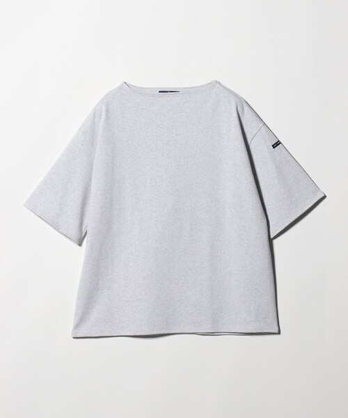 SAINT JAMES(セントジェームス)の「<SAINT JAMES>OUESSANT LOOSE/ルーズ ドロップ Tシャツ(Tシャツ/カットソー・メンズ・ライトグレー/ブラック・5/6/4)」の1枚目の写真