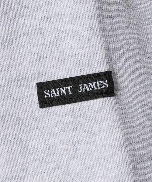 SAINT JAMES(セントジェームス)の「<SAINT JAMES>OUESSANT LOOSE/ルーズ ドロップ Tシャツ(Tシャツ/カットソー・メンズ・ライトグレー/ブラック・5/6/4)」の6枚目の写真