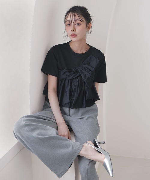 LIAN(リアン)の「アシメビスチェドッキングトップス(Tシャツ/カットソー・レディース・ブラック/グレー/オフホワイト・FREE)」の9枚目の写真