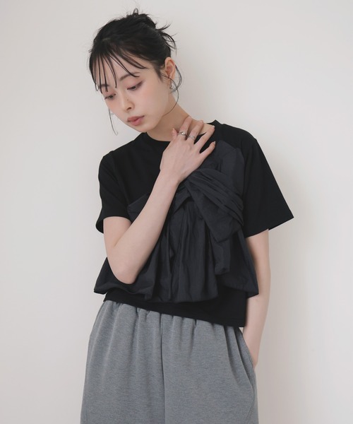 LIAN(リアン)の「アシメビスチェドッキングトップス(Tシャツ/カットソー・レディース・ブラック/グレー/オフホワイト・FREE)」の10枚目の写真