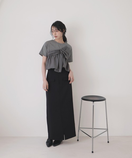 LIAN(リアン)の「アシメビスチェドッキングトップス(Tシャツ/カットソー・レディース・ブラック/グレー/オフホワイト・FREE)」の18枚目の写真