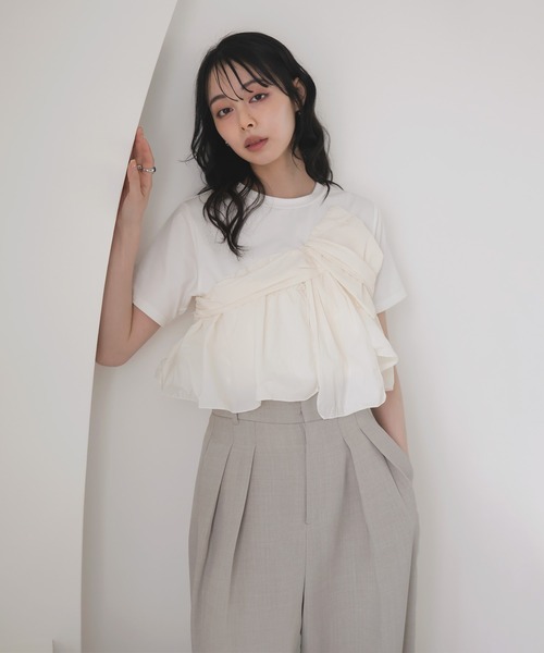LIAN(リアン)の「アシメビスチェドッキングトップス(Tシャツ/カットソー・レディース・ブラック/グレー/オフホワイト・FREE)」の22枚目の写真