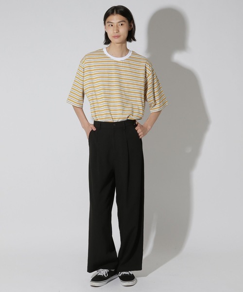 LAKOLE(ラコレ)の「マルチボーダーTEE / 805957(Tシャツ/カットソー・メンズ・ブラウン/イエロー/ブルー・MEDIUM/LARGE)」の8枚目の写真