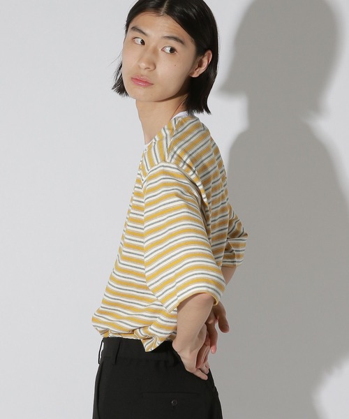 LAKOLE(ラコレ)の「マルチボーダーTEE / 805957(Tシャツ/カットソー・メンズ・ブラウン/イエロー/ブルー・MEDIUM/LARGE)」の10枚目の写真