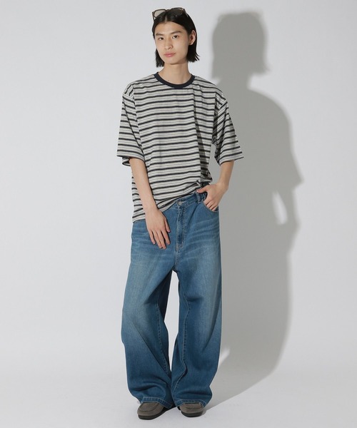LAKOLE(ラコレ)の「マルチボーダーTEE / 805957(Tシャツ/カットソー・メンズ・ブラウン/イエロー/ブルー・MEDIUM/LARGE)」の12枚目の写真