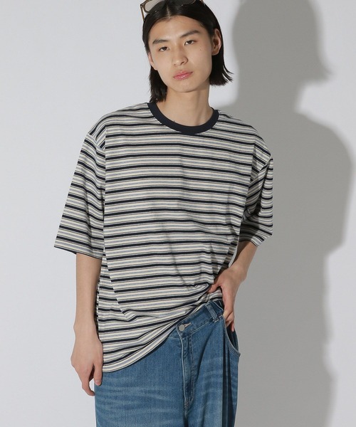 LAKOLE(ラコレ)の「マルチボーダーTEE / 805957(Tシャツ/カットソー・メンズ・ブラウン/イエロー/ブルー・MEDIUM/LARGE)」の15枚目の写真