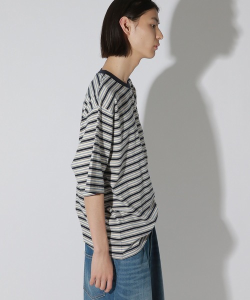 LAKOLE(ラコレ)の「マルチボーダーTEE / 805957(Tシャツ/カットソー・メンズ・ブラウン/イエロー/ブルー・MEDIUM/LARGE)」の16枚目の写真