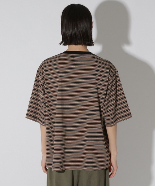 LAKOLE(ラコレ)の「マルチボーダーTEE / 805957(Tシャツ/カットソー・メンズ・ブラウン/イエロー/ブルー・MEDIUM/LARGE)」の19枚目の写真