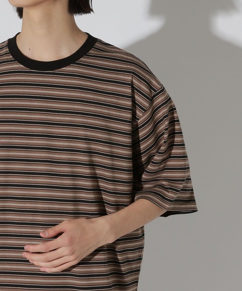 LAKOLE(ラコレ)の「マルチボーダーTEE / 805957(Tシャツ/カットソー・メンズ・ブラウン/イエロー/ブルー・MEDIUM/LARGE)」の22枚目の写真