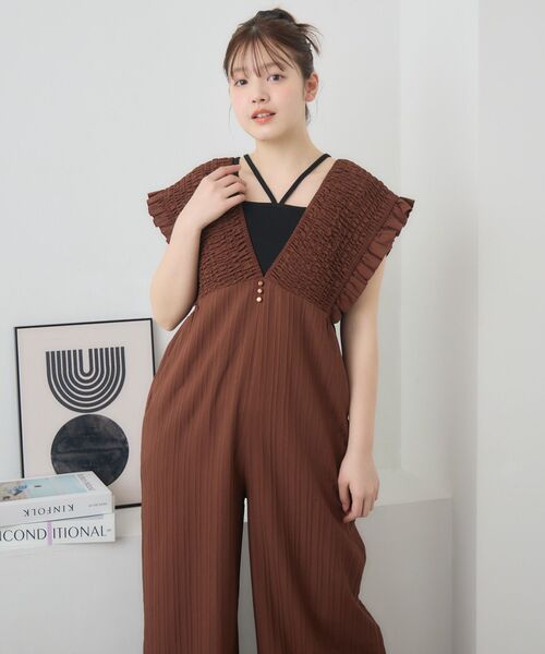 RETRO GIRL(レトロガール)の「チビフリルギャザーサロペット(サロペット/オーバーオール・レディース・ライトグレー/ブラウン/ブラック・FREE)」の17枚目の写真