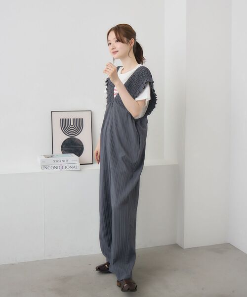 RETRO GIRL（レトロガール）の「チビフリルギャザーサロペット（サロペット/オーバーオール・レディース・ライトグレー/ブラウン/ブラック・FREE）」の22枚目の写真