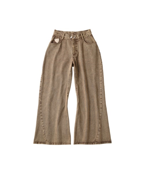 Knuth Marf(クヌースマーフ)の「wide bell-bottom denim pants(デニムパンツ・レディース・ブラウン/ブラック/グレー・X-SMALL/SMALL/MEDIUM)」の3枚目の写真