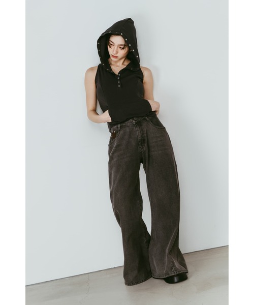 Knuth Marf(クヌースマーフ)の「wide bell-bottom denim pants(デニムパンツ・レディース・ブラウン/ブラック/グレー・X-SMALL/SMALL/MEDIUM)」の10枚目の写真
