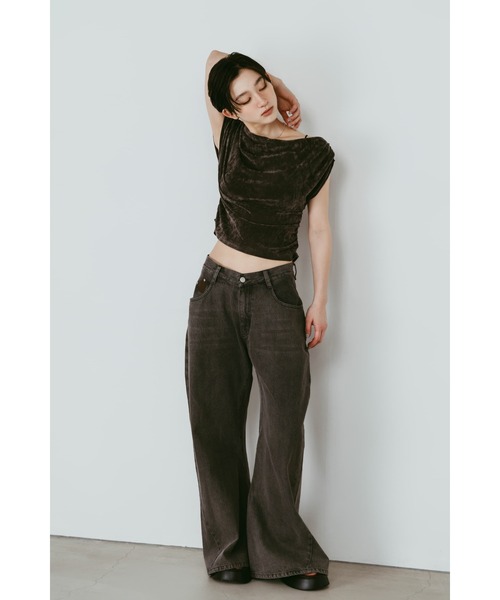 Knuth Marf(クヌースマーフ)の「wide bell-bottom denim pants(デニムパンツ・レディース・ブラウン/ブラック/グレー・X-SMALL/SMALL/MEDIUM)」の14枚目の写真