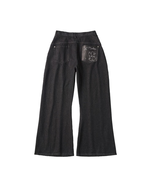 Knuth Marf(クヌースマーフ)の「wide bell-bottom denim pants(デニムパンツ・レディース・ブラウン/ブラック/グレー・X-SMALL/SMALL/MEDIUM)」の4枚目の写真